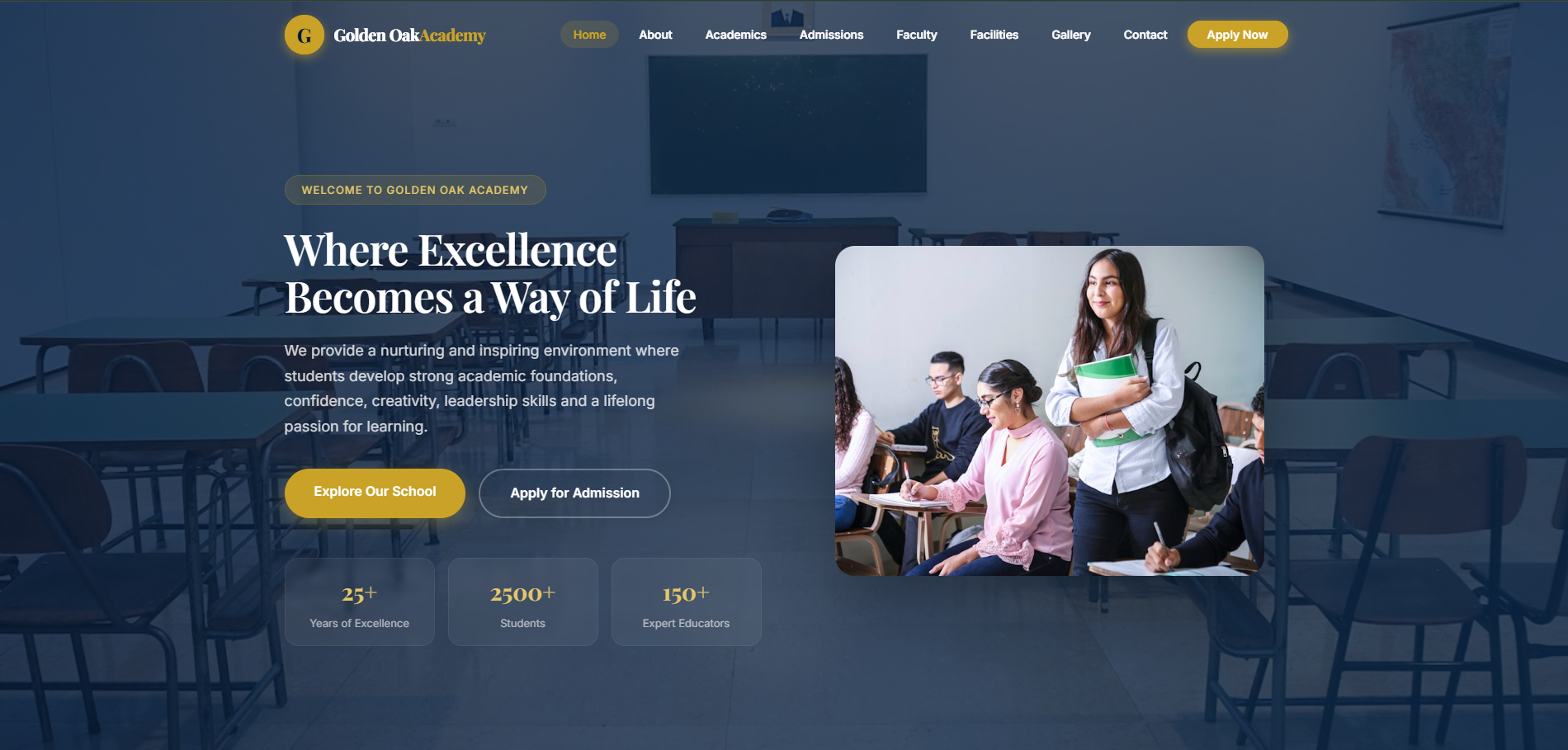 School Website Design — website built by AS Web Matrix for Educational Institution